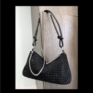 Black Rhinestone Shoulder/Crossbody Bag